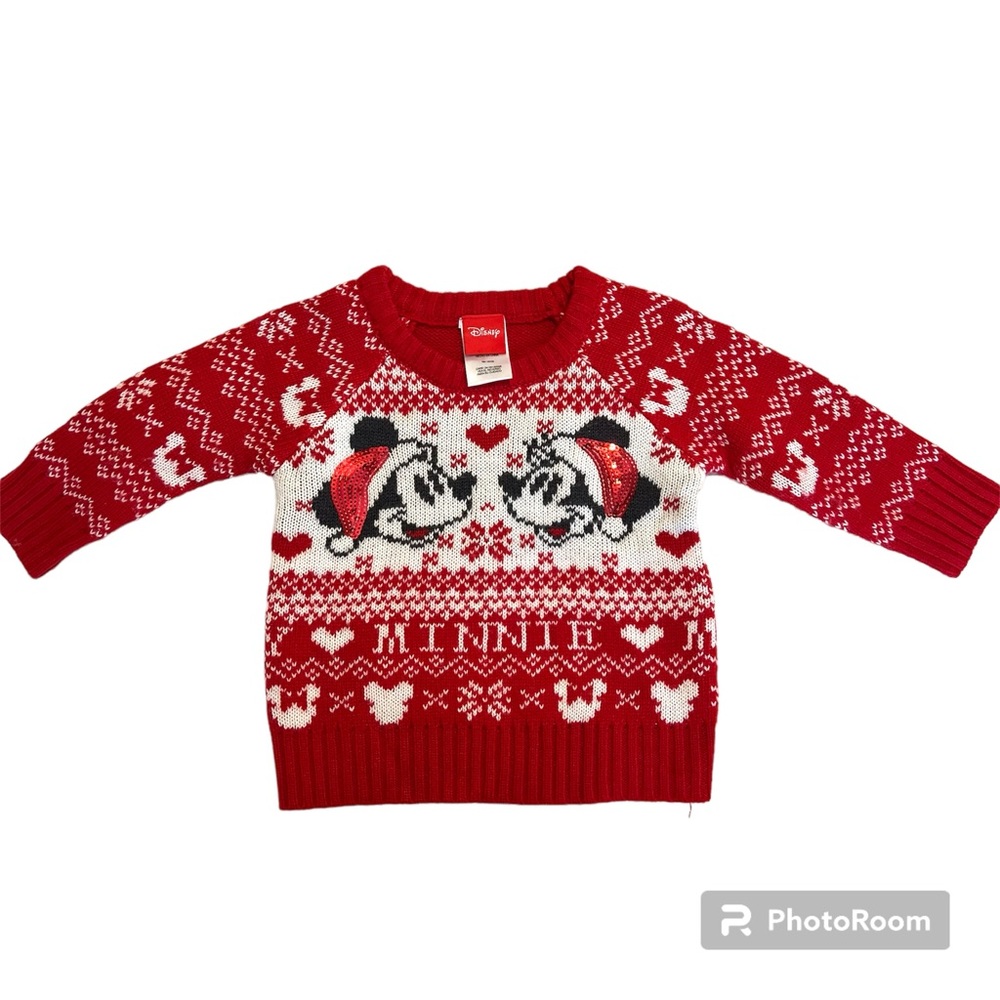 Disney Baby Christmas sweater Mickey Minnie infant size 12M unisex